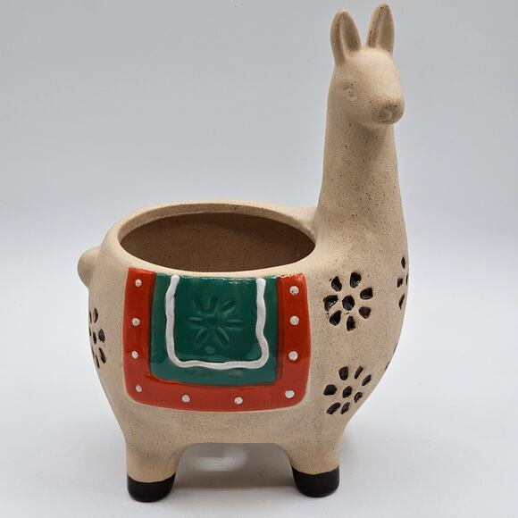 Whimsical Alpaca Planter - Hand Painted Ceramic Llama Succulent Planter Pot - Picture 10 of 10